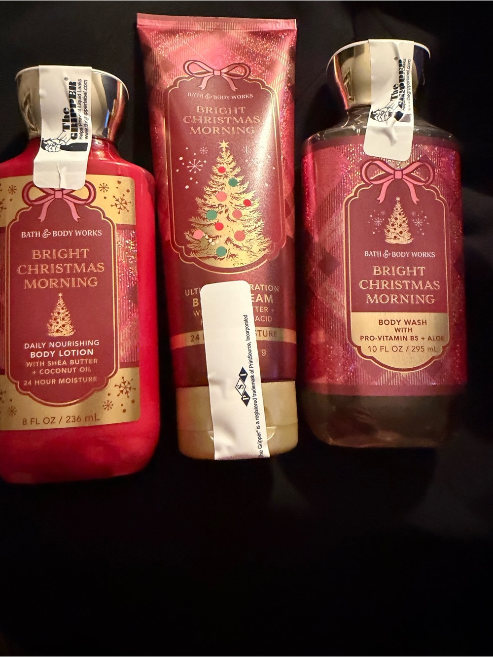 Bath & Body Works Bright Christmas Morning Body Wash & Lotion Set - Red, Gold